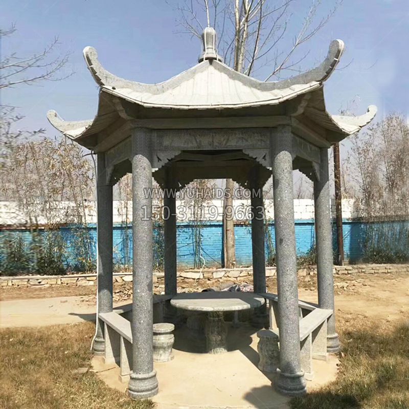 青石庭院石凉亭雕塑