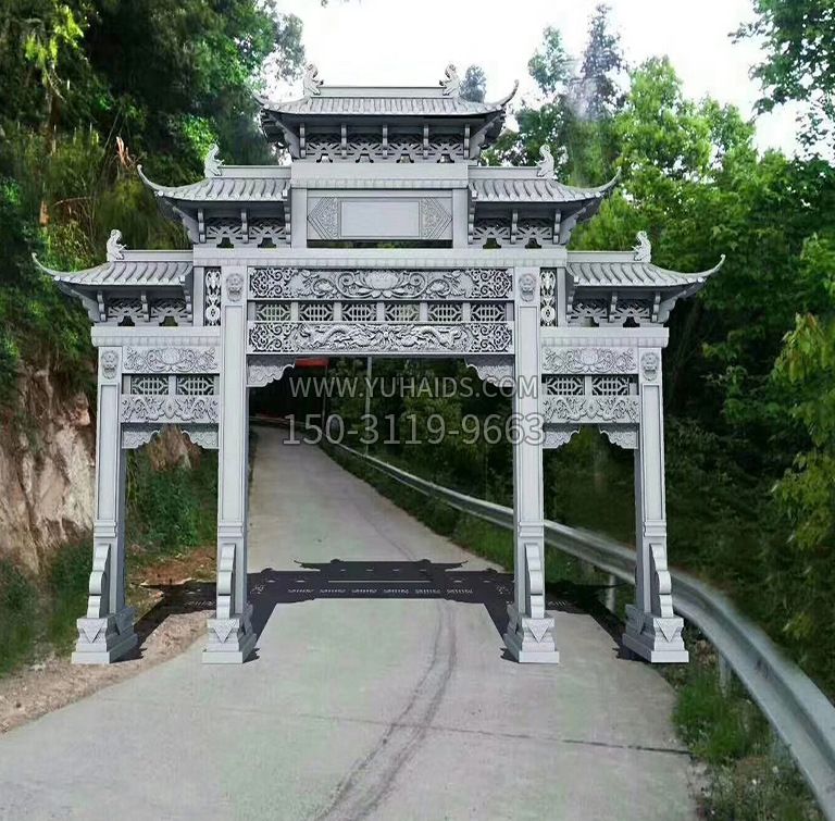 青石牌坊雕塑