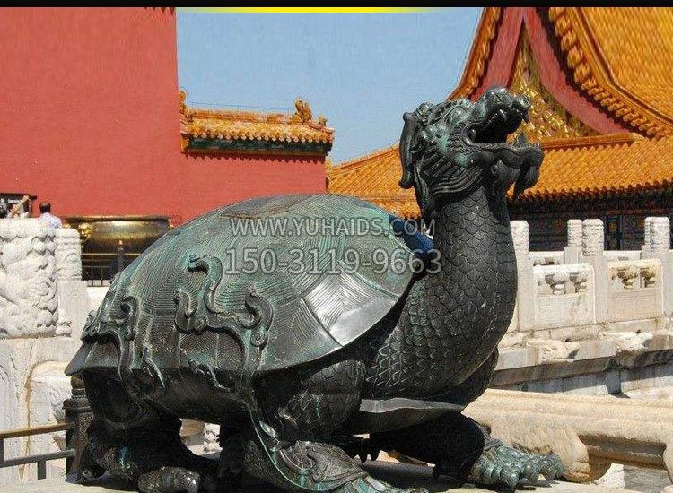 青铜故宫龙龟雕塑