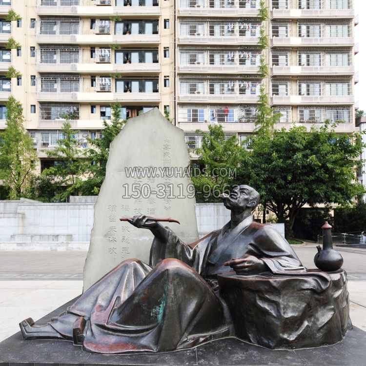 诗圣杜甫草堂雕像-小区园林历史名人中国古代诗人情景雕塑