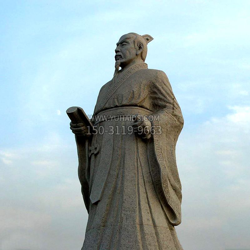 儒家学派代表人物孟子大型石雕塑