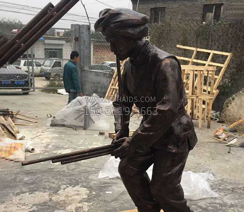 少数民族的乐器和人物街边铜雕雕塑