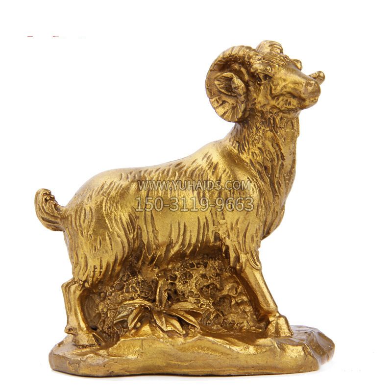 生肖羊-铸铜鎏金动物雕塑摆件