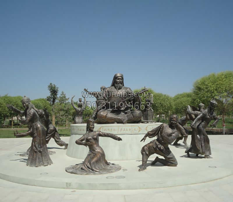 少数民族人物公园铜雕雕塑