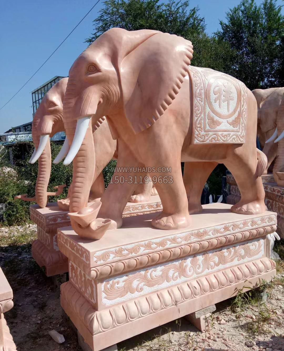 石雕大象 招财动物雕塑