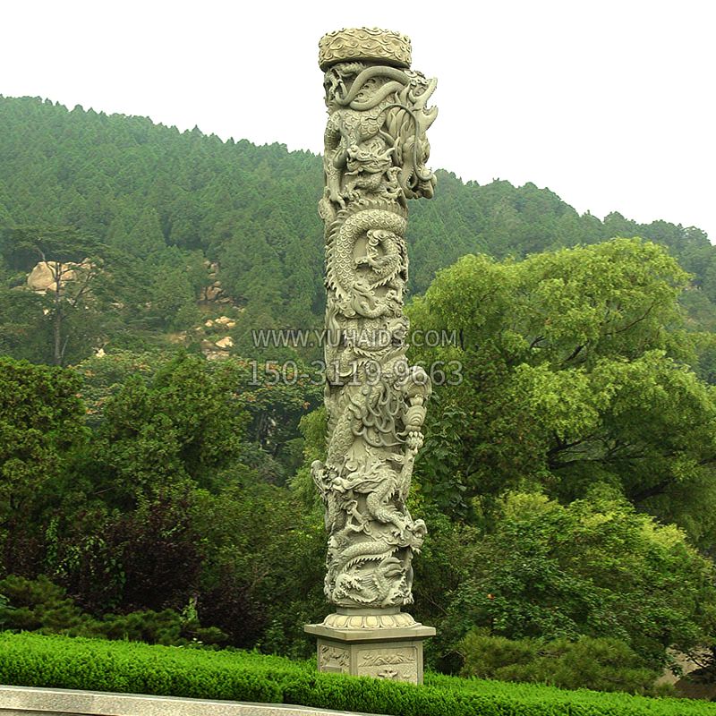 石雕龙柱-景区园林装饰文化柱雕塑
