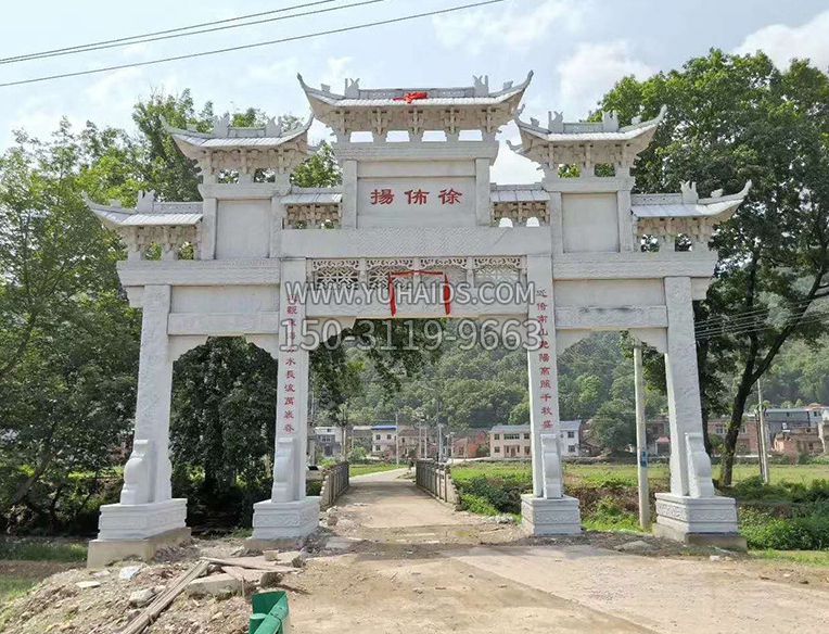 石雕门楼大牌坊雕塑