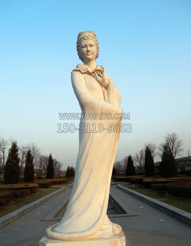 十二花神之一月梅花寿阳公主汉白玉古代美女雕像雕塑