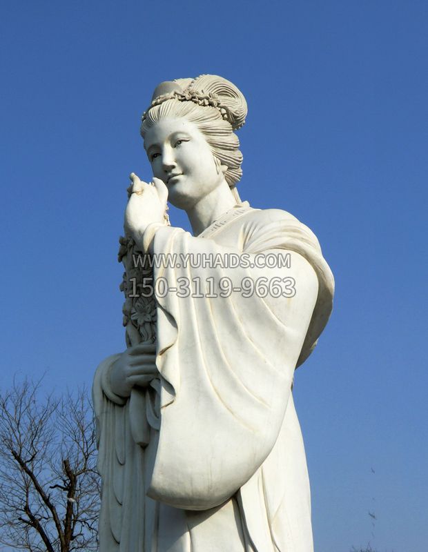 十二花神之三月桃花息夫人汉白玉古代美女雕像雕塑
