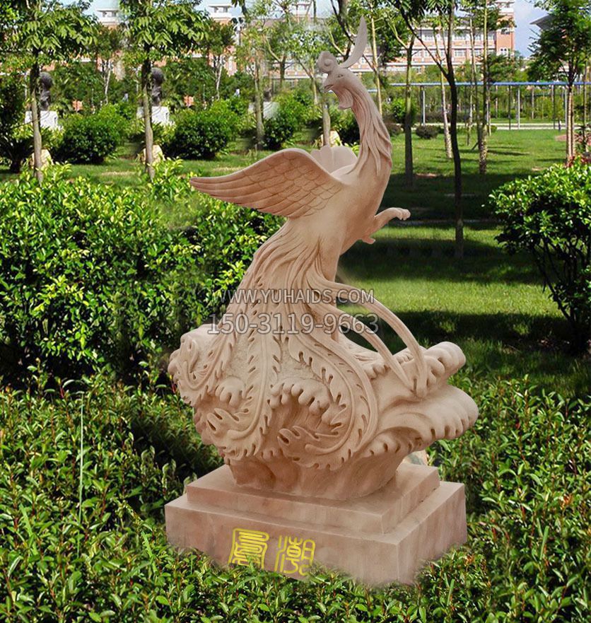 石雕凤凰吉祥鸟 公园祥瑞神兽雕塑