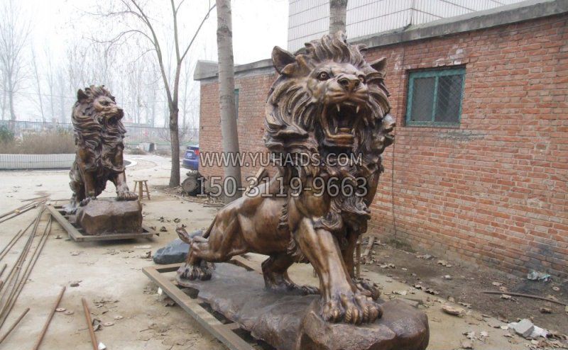 狮子企业动物铜雕雕塑