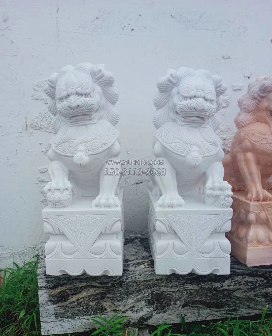 石雕企业招财狮子雕塑