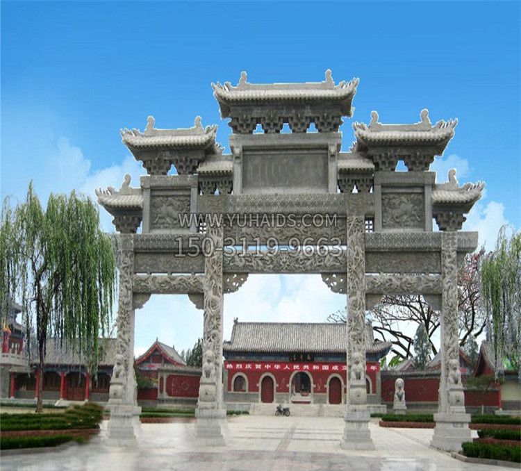 石牌坊效果图雕塑