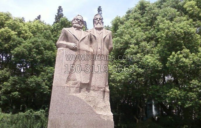 石雕西方名人马克思和恩格斯雕塑