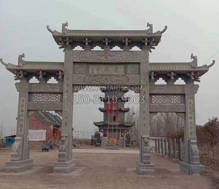 寺院石牌坊雕塑