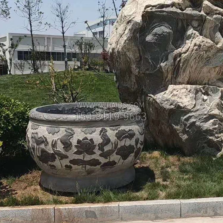 庭院石雕鱼缸雕塑