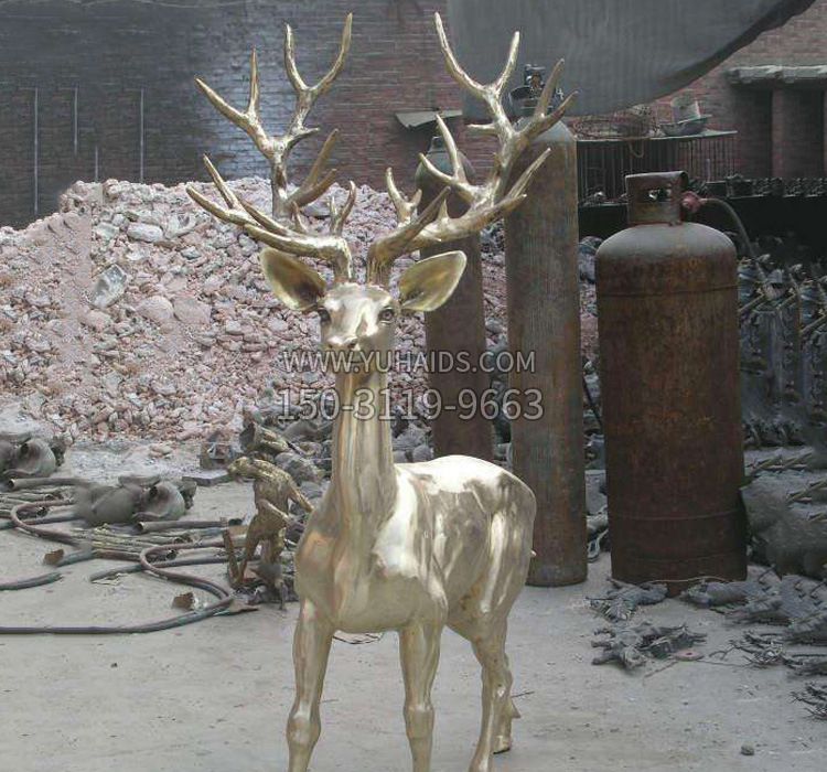 铜雕公园动物梅花鹿雕塑