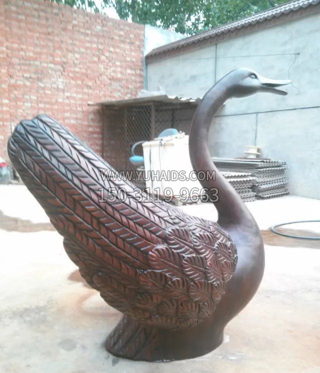天鹅公园天王动物铜雕雕塑