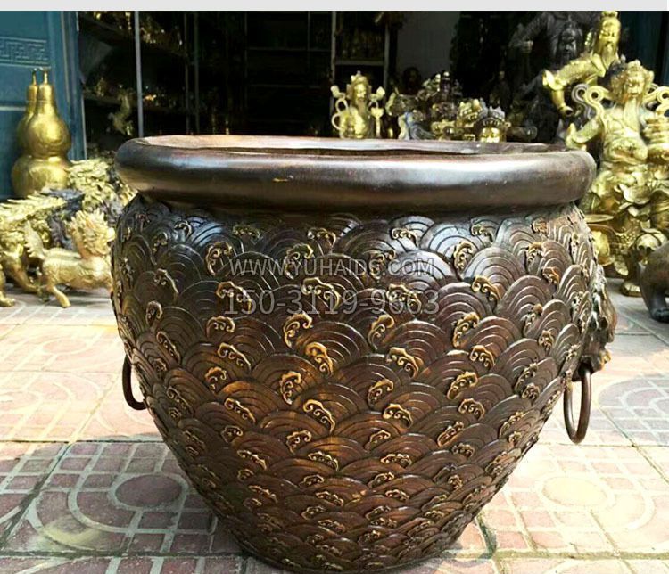 铜雕景观花盆雕塑