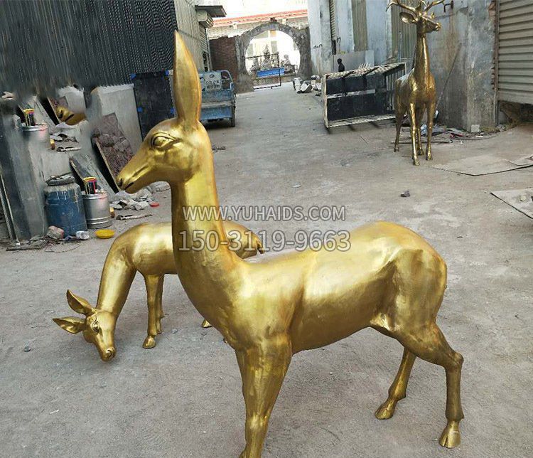铜雕户外装饰母子鹿雕塑