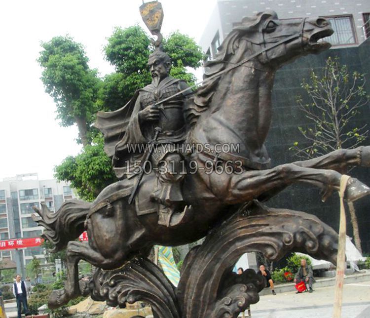铜雕古代大型骑马人物雕塑