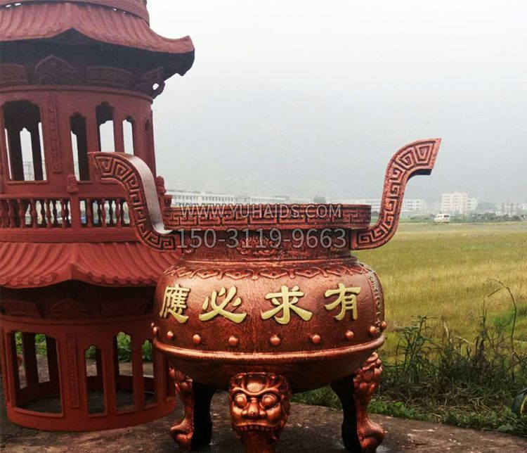铜雕景观香炉雕塑