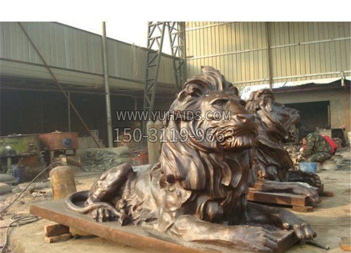 铜雕狮子公司门口雕塑