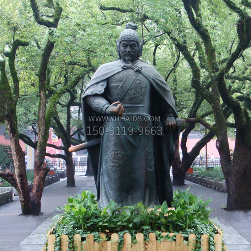 铜雕岳飞雕塑-公园园林历史名人中国古代民族英雄人物雕像