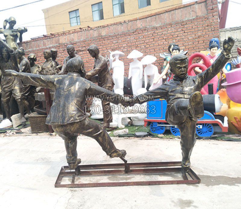 铜雕庭院儿童玩耍人物雕塑