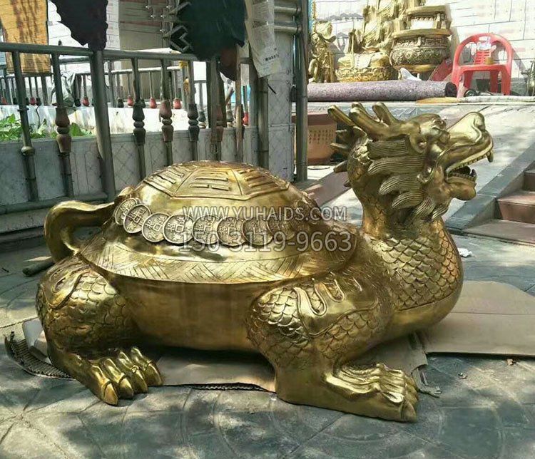铜雕镇宅神兽龙龟雕塑