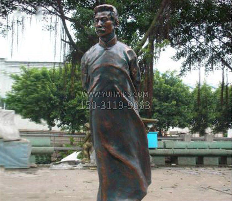 铜雕校园鲁迅人物雕像摆件雕塑