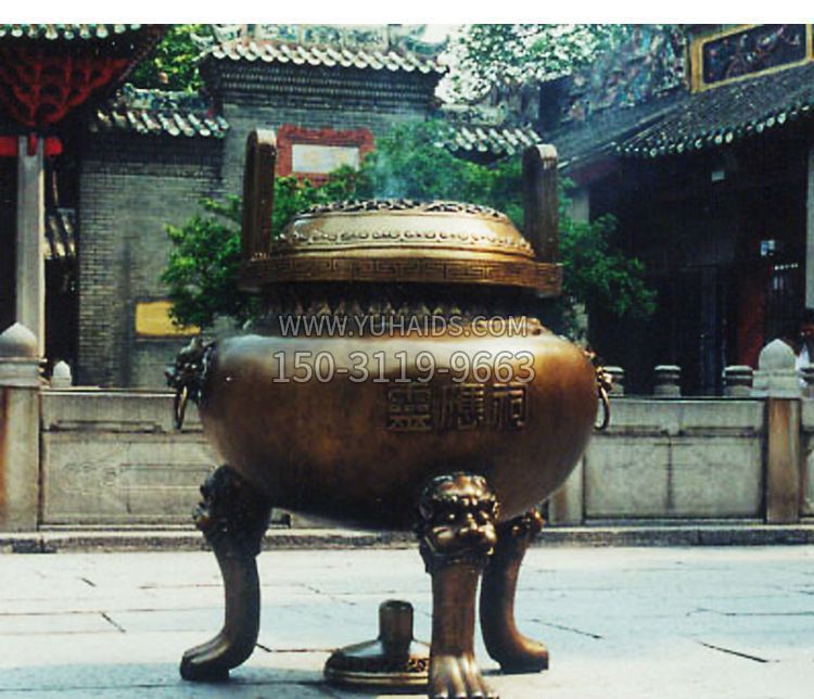 铜雕庭院景观香炉雕塑