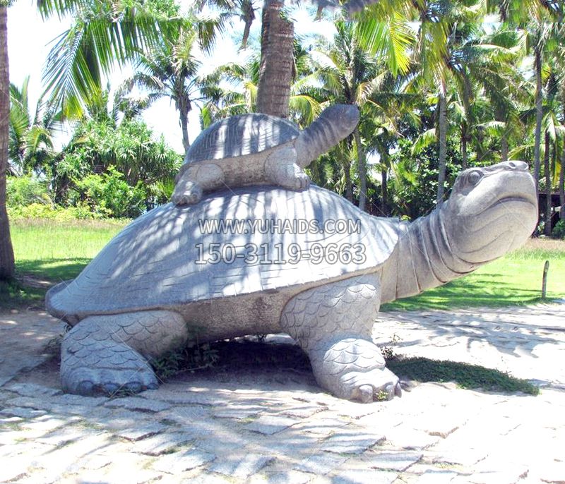 乌龟母子石雕雕塑