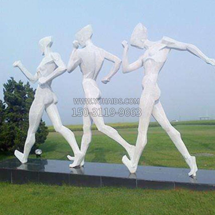 网格体育运动人物跑步雕塑