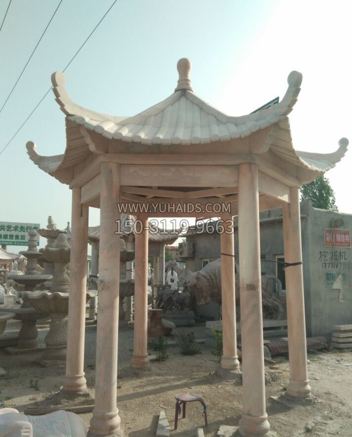 晚霞红凉亭雕塑