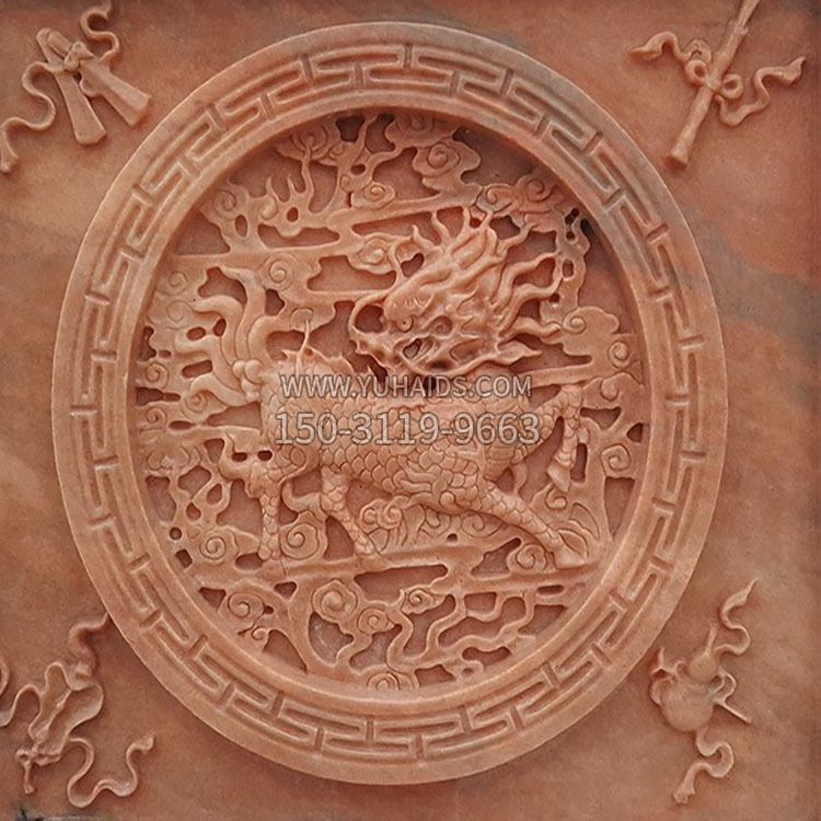 晚霞红麒麟建筑装饰壁画雕塑