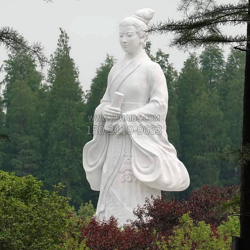 息夫人汉白玉石雕像-中国历史名人春秋时期著名美女雕塑