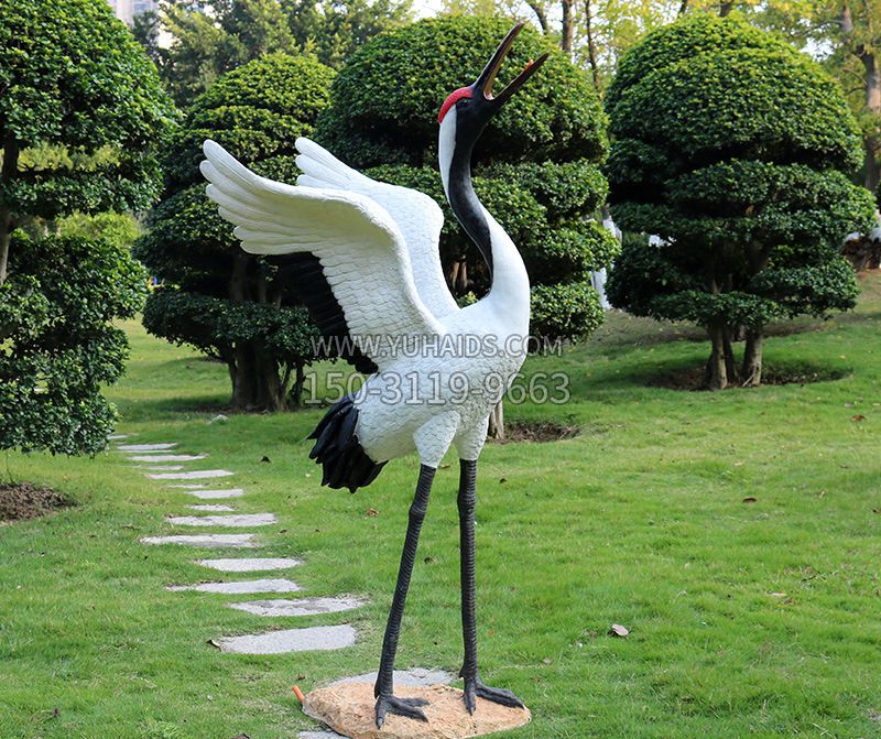仙鹤金属雕塑