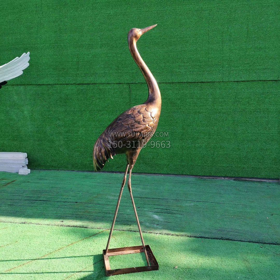 仙鹤衔芝铜雕雕塑