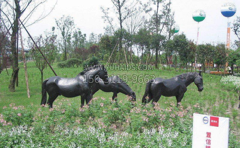 小马公园铜马动物铜雕雕塑