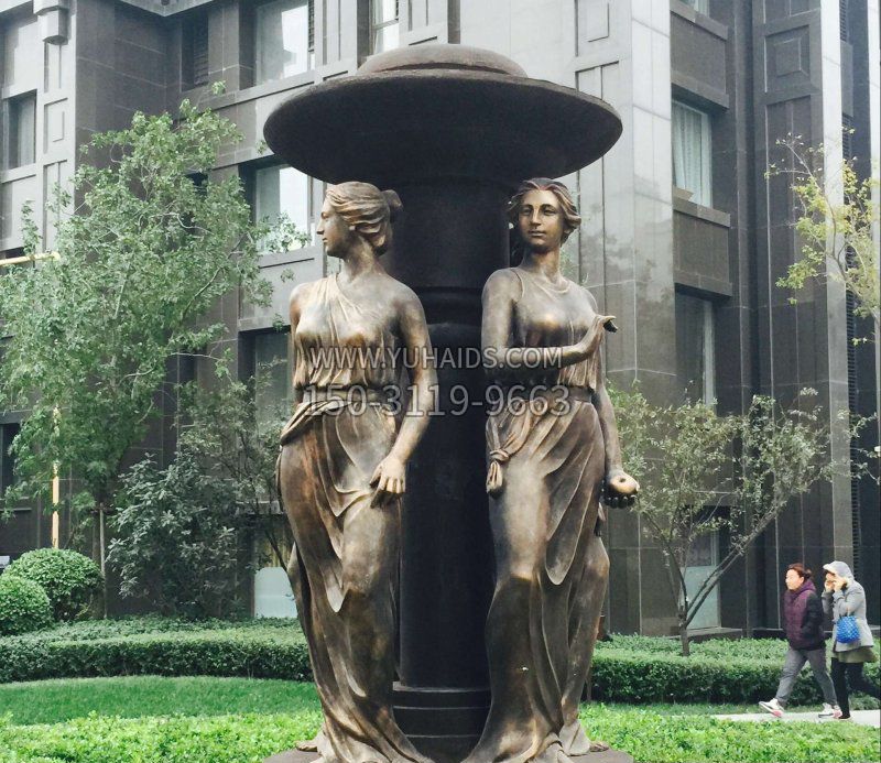 小区西方女人人物铜雕雕塑