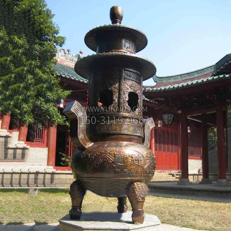 现代铜制香炉铜雕香炉雕塑