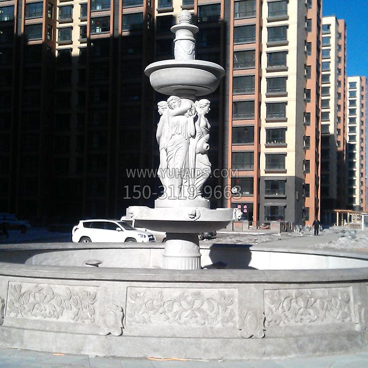 小区欧式人物喷泉雕塑