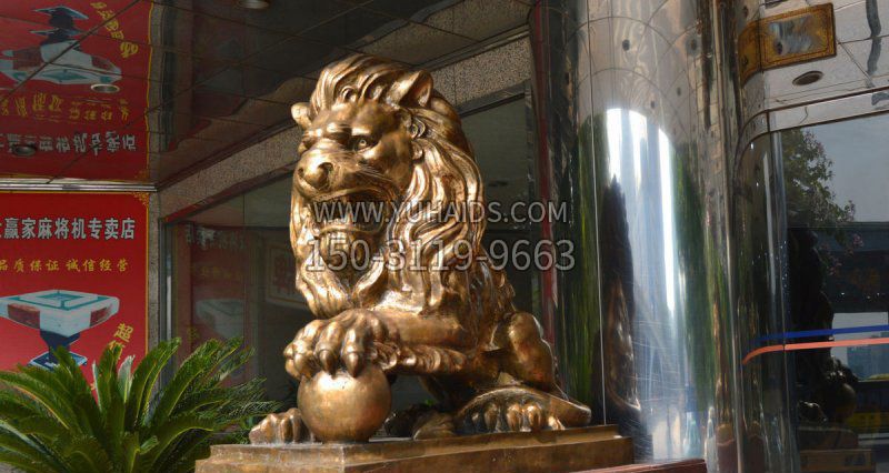 西洋狮黄铜狮子铜雕雕塑