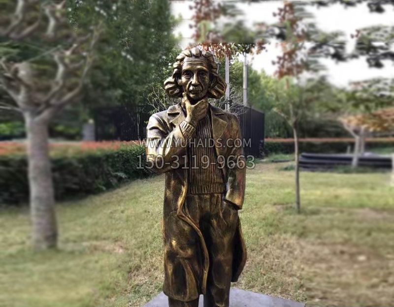 西方名人爱因斯坦铜雕雕塑