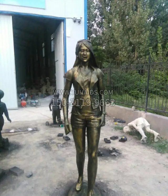 现代美女广场人物铜雕雕塑