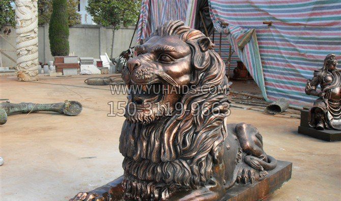 西洋狮子公司门口动物铜雕雕塑
