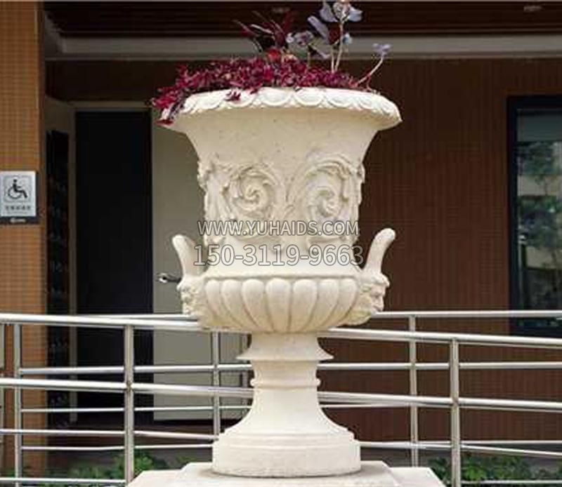 小区花盆景观石雕雕塑