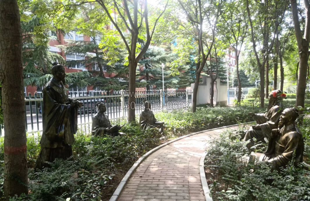 校园古代名人孔子讲学铜雕雕塑