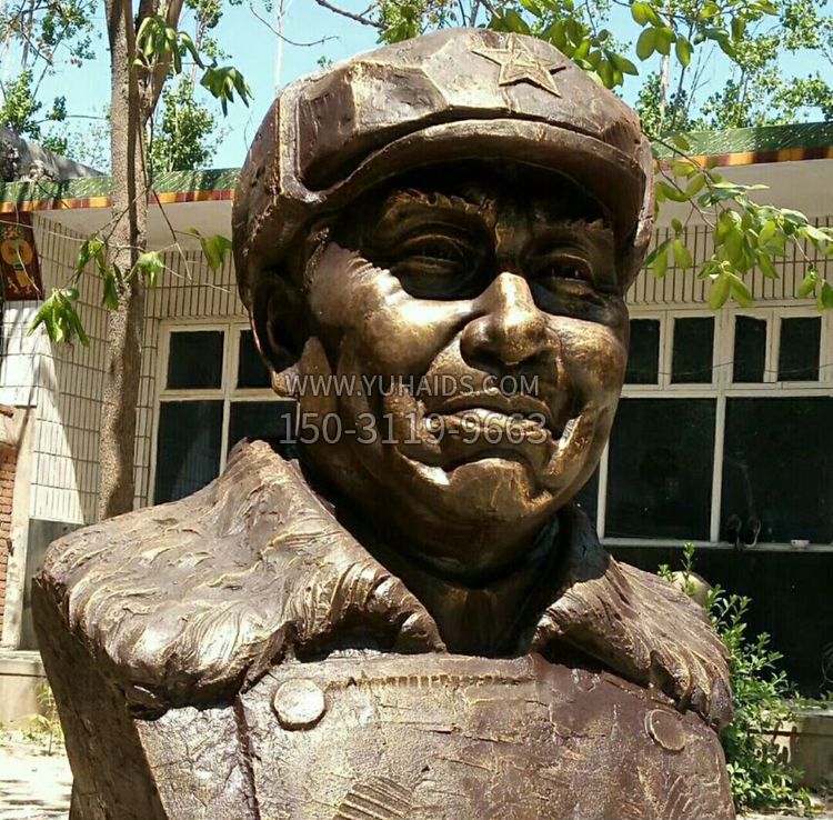 校园名人朱德胸像铜雕雕塑